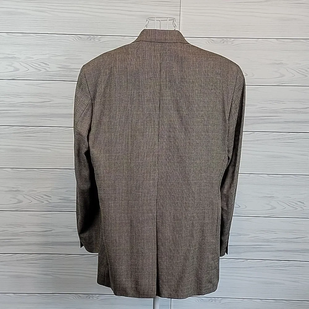 Chaps Ralph Lauren Nailhead Tweed Silk And Wool Blazer Mens Size 44T